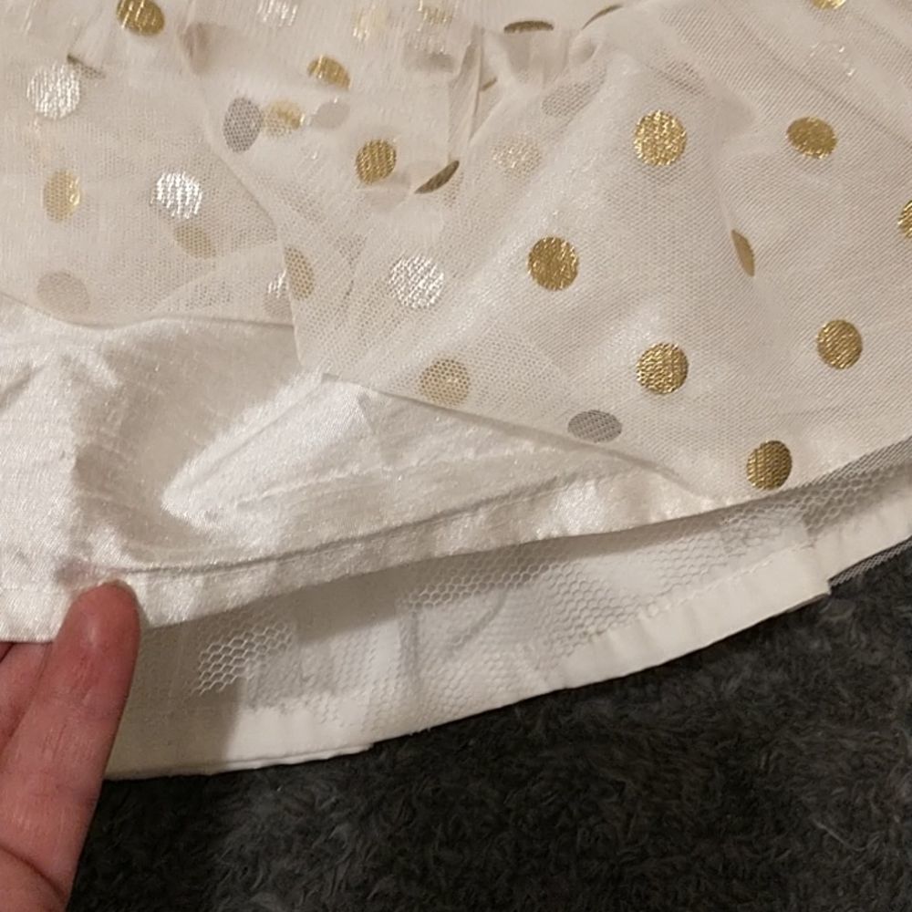 Ivory and Gold Polka Dot Tulle Dress! - Picture 4 of 13